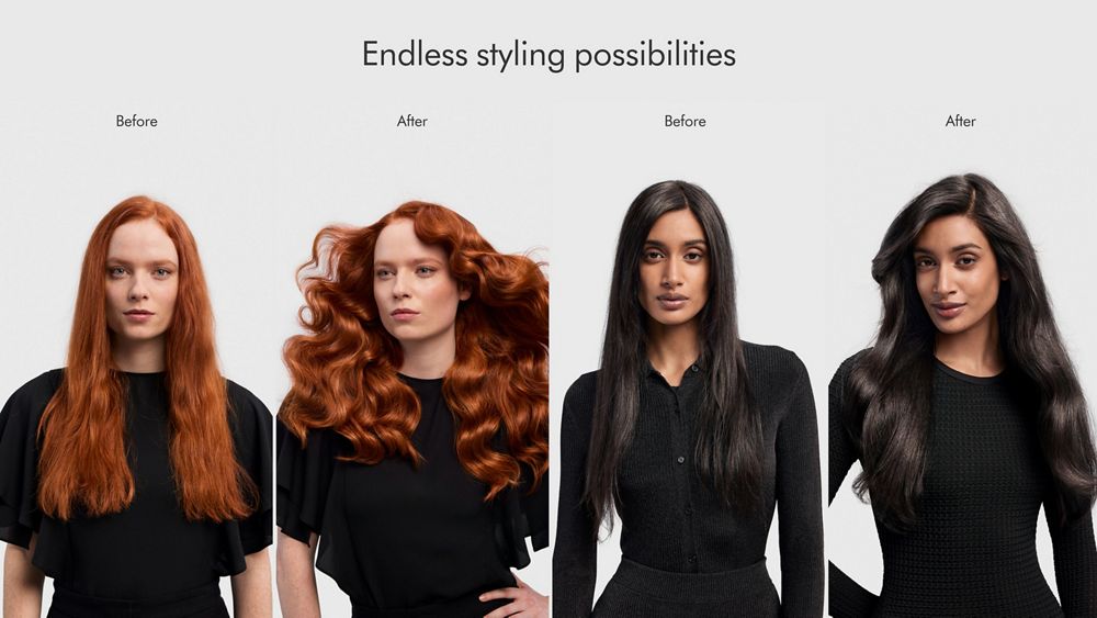 Different curly and coily styles before and after using the Dyson Airwrap i.d. - endless styling possibilities